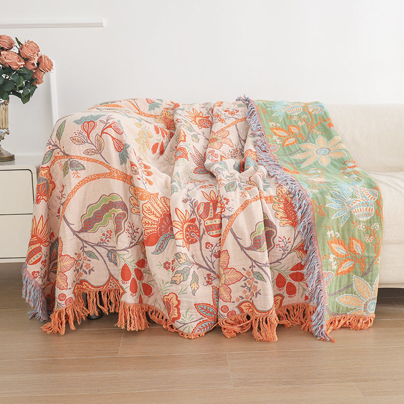 Flowery melody pure cotton blanket