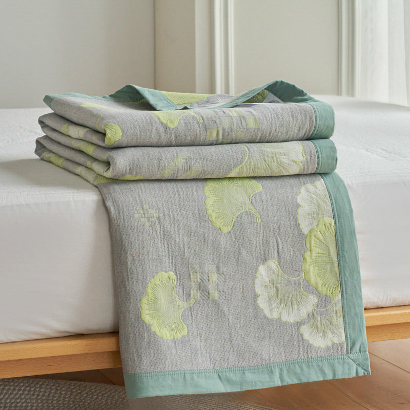 Dancing Ginkgo Cotton Gauze Blanket