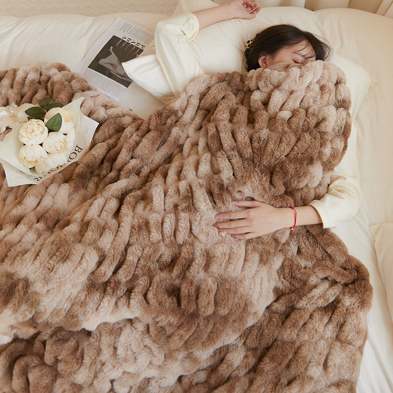 Faux Rabbit Fur Blanket