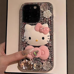 DIY iPhone Case with Rhinestones Hello Kitty