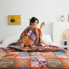 Square five-layer cotton gauze blanket