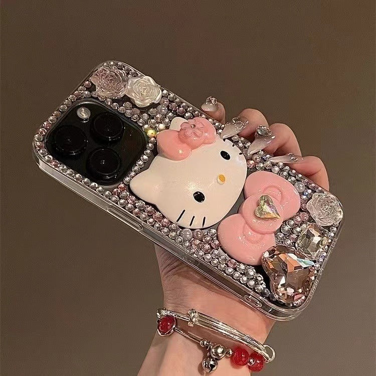 DIY iPhone Case with Rhinestones Hello Kitty