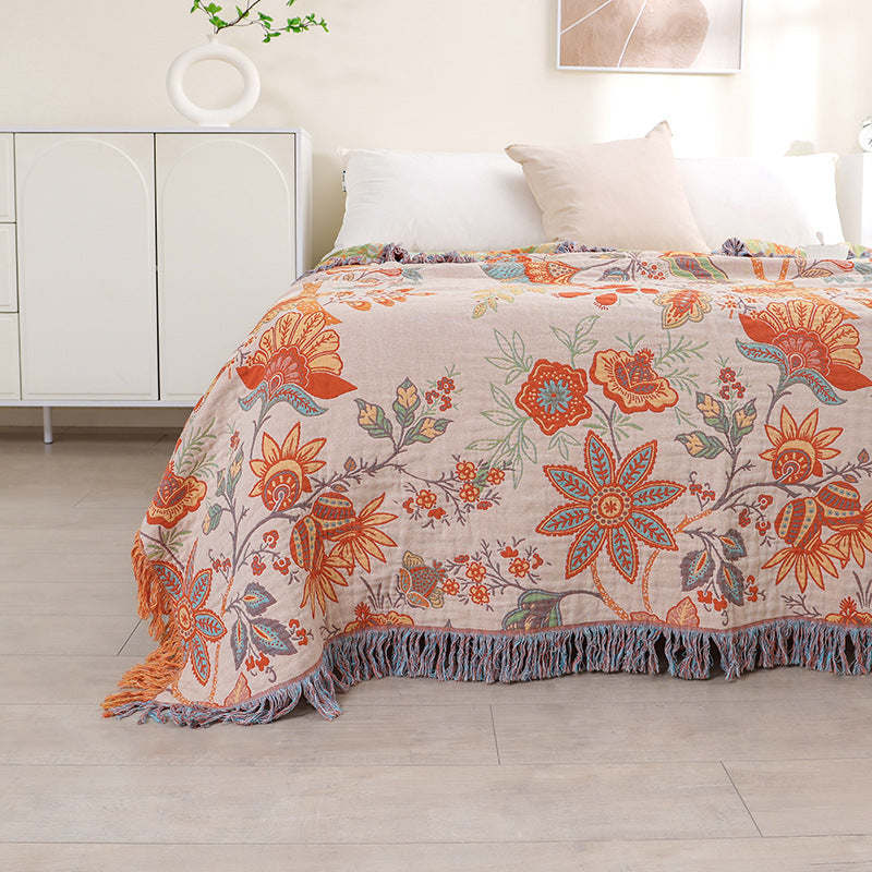 Flowery melody pure cotton blanket