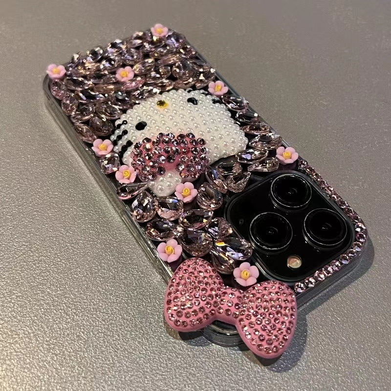 DIY iPhone Case with Rhinestones Hello Kitty
