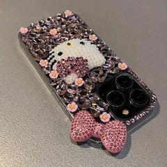 DIY iPhone Case with Rhinestones Hello Kitty