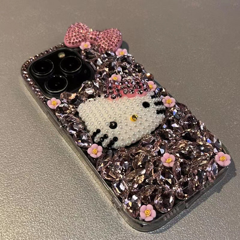 DIY iPhone Case with Rhinestones Hello Kitty