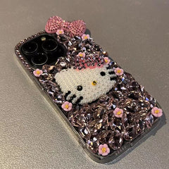 DIY iPhone Case with Rhinestones Hello Kitty