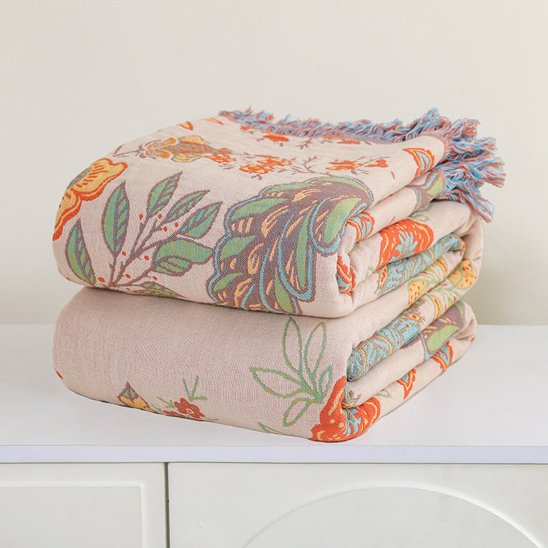 Flowery melody pure cotton blanket