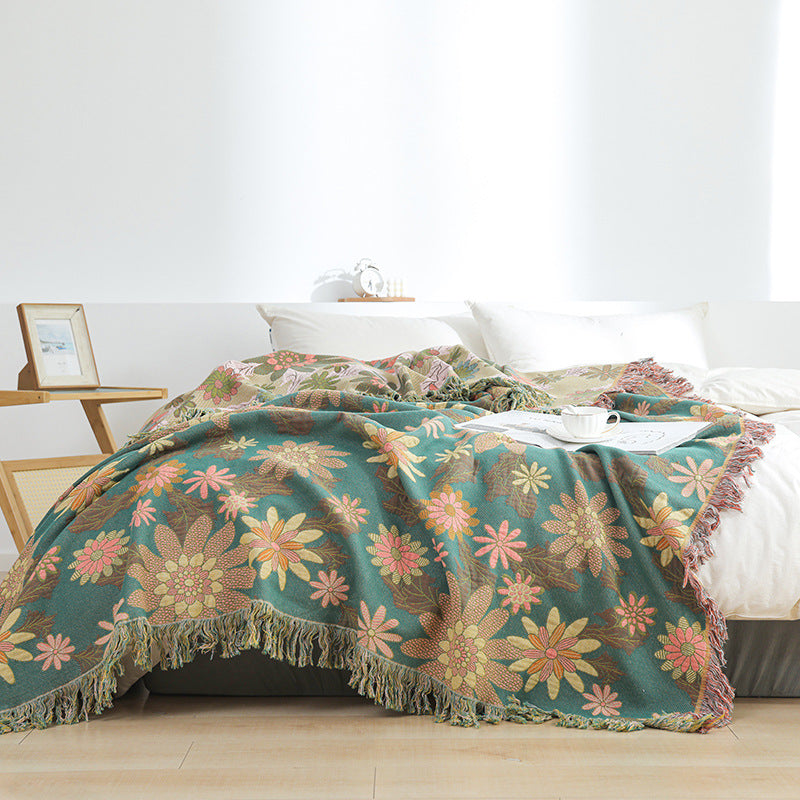 Lotus Flower Cotton Gauze Blanket