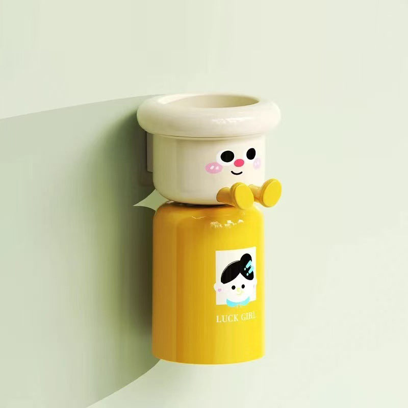 Magnetic toothbrush cup