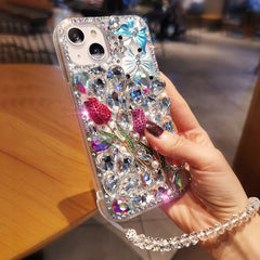 DIY iPhone Case with Rhinestones, Butterfly and Rose
