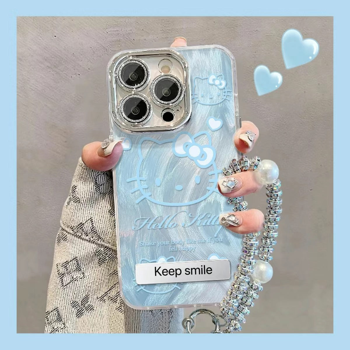 Hello Kitty iPhone 16 phone case with keychain