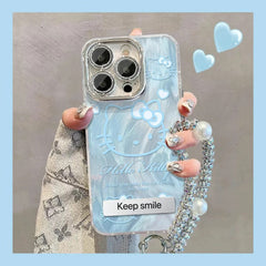 Hello Kitty iPhone 16 phone case with keychain