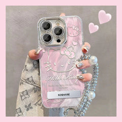 Hello Kitty iPhone 16 phone case with keychain