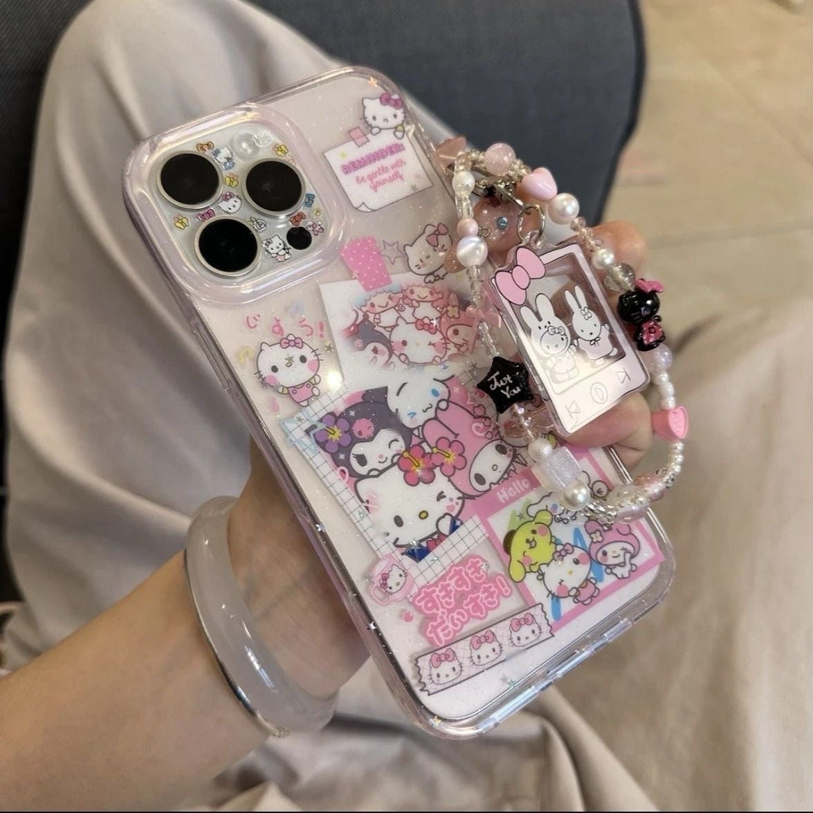 Hello Kitty iPhone 16 phone case with keychain