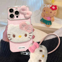 Hello Kitty iPhone 16 phone case with keychain