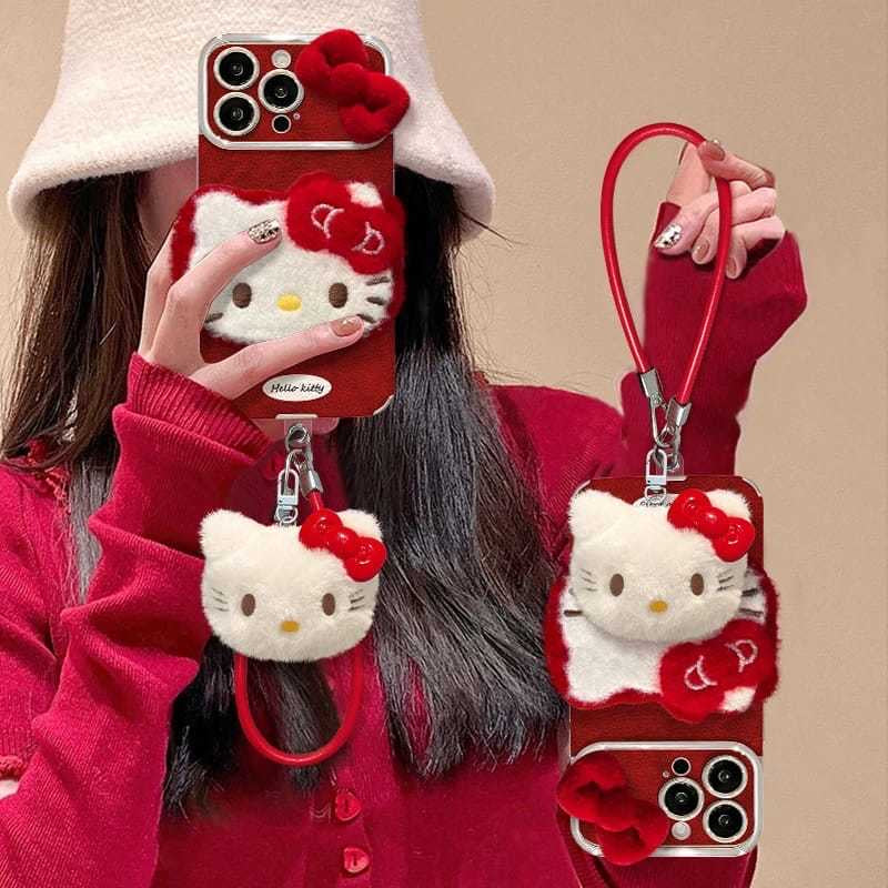 Hello Kitty iPhone 16 phone case with keychain