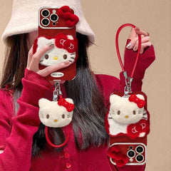 Hello Kitty iPhone 16 phone case with keychain