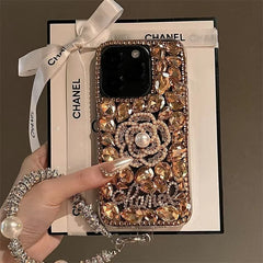 DIY iPhone Case with Rhinestone Camellia
