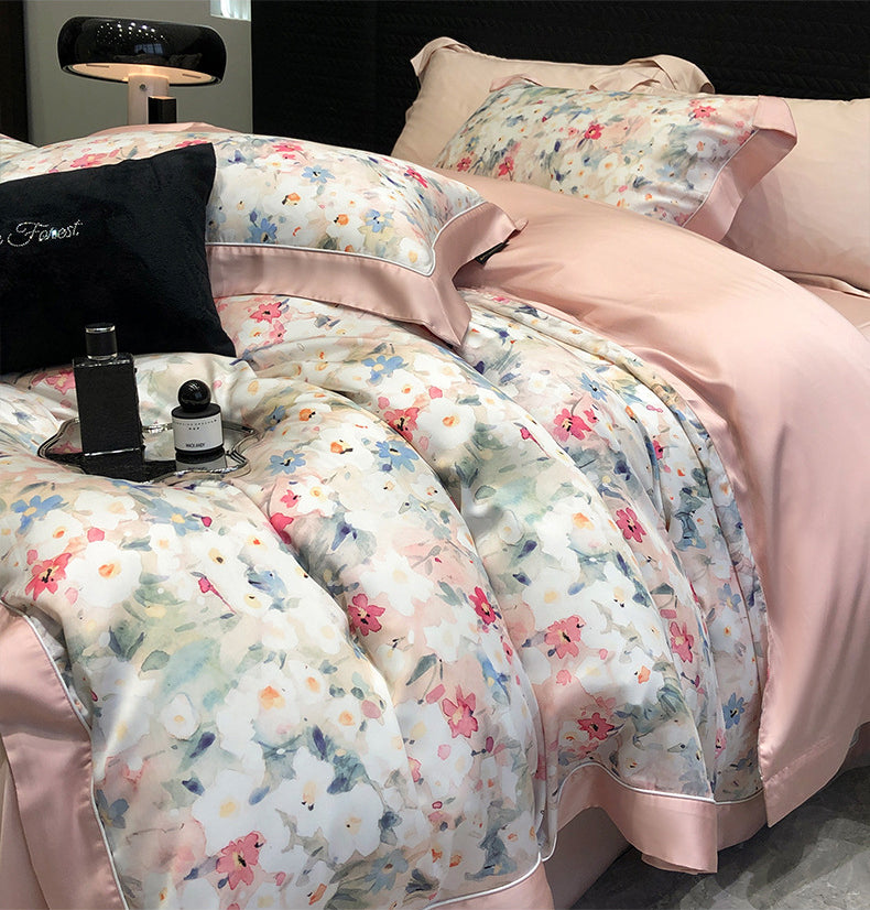 Pink Whisperprint Lyocell Bedding Set