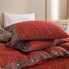 Floral cotton double yarn bedding sets