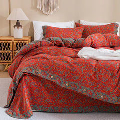 Floral cotton double yarn bedding sets