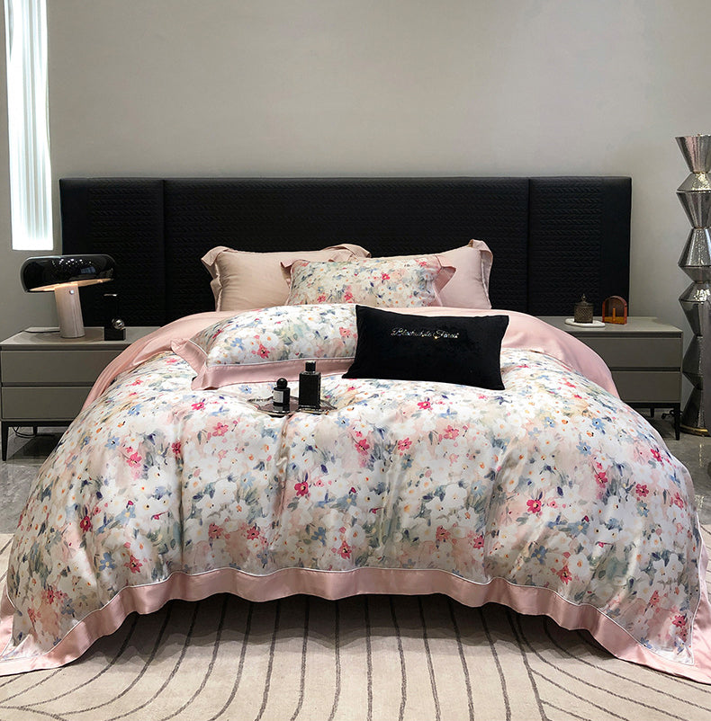 Pink Whisperprint Lyocell Bedding Set